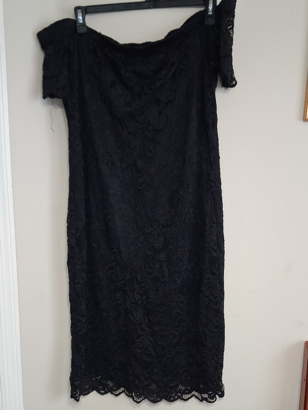 Ambiance Black Lace Off-Shoulder Cocktail Dress